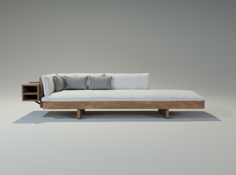 3D Model Couch and Shelf Combo