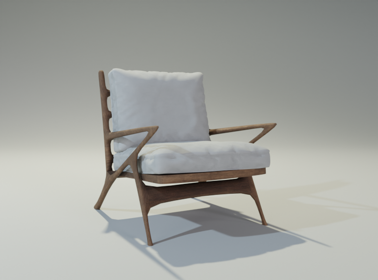 3D Model Wood Armchair